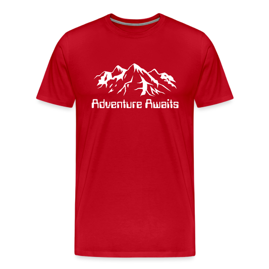 Men's Idyo T-Shirt "Adventure awaits" - red