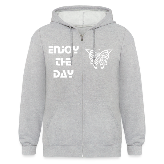 Men’s Heavyweight Idyo Hooded Jacket "Enjoy the day" - heather grey