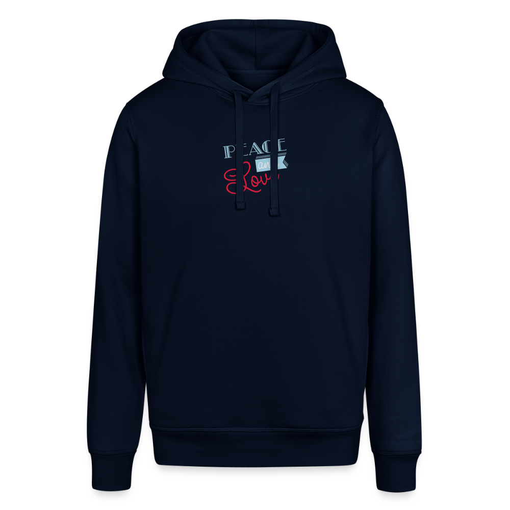 Unisex Organic Idyo  Hoodie "Peace and Love" - navy