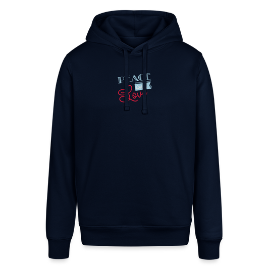 Unisex Organic Idyo  Hoodie "Peace and Love" - navy