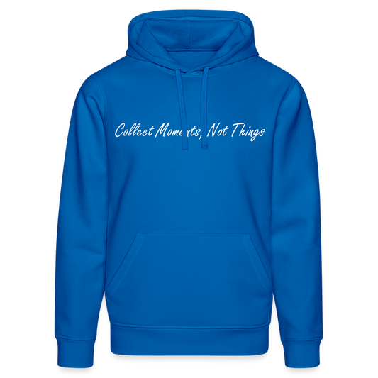 Unisex Organic Idyo Hoodie "Collect moments not things" - royal blue