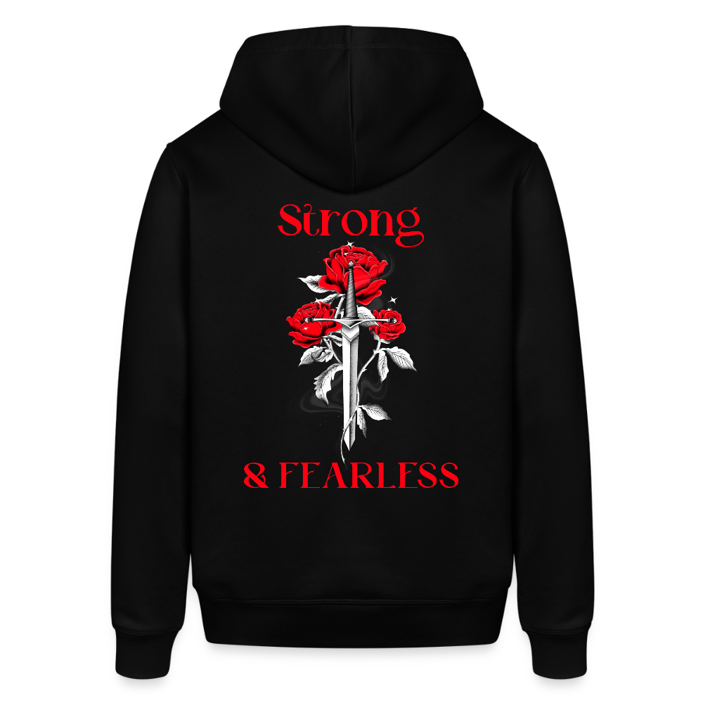 Unisex Organic Idyo Hoodie "Strong and Fearless" - black