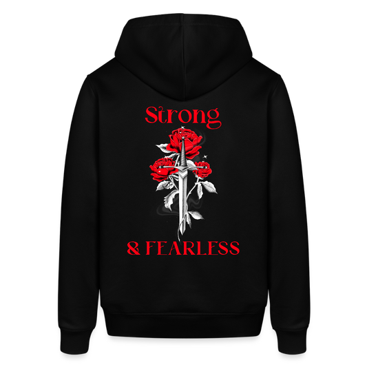 Unisex Organic Idyo Hoodie "Strong and Fearless" - black