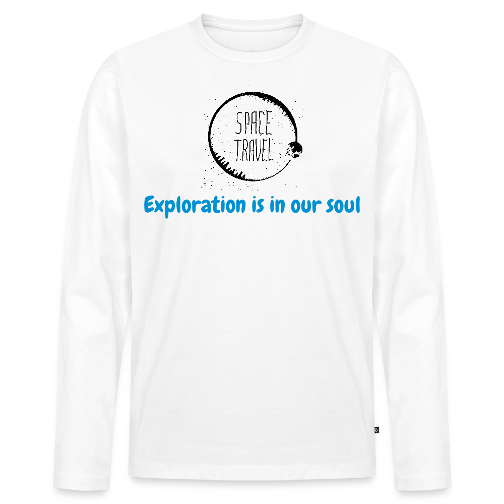 Men's  Idyo Longsleeve Shirt "Space travel" - white