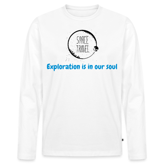 Men's  Idyo Longsleeve Shirt "Space travel" - white