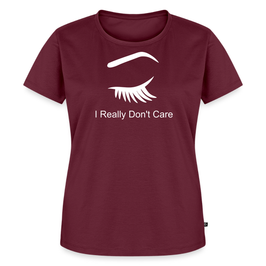 Women’s Premium Idyo T-Shirt "I really don't care" - burgundy
