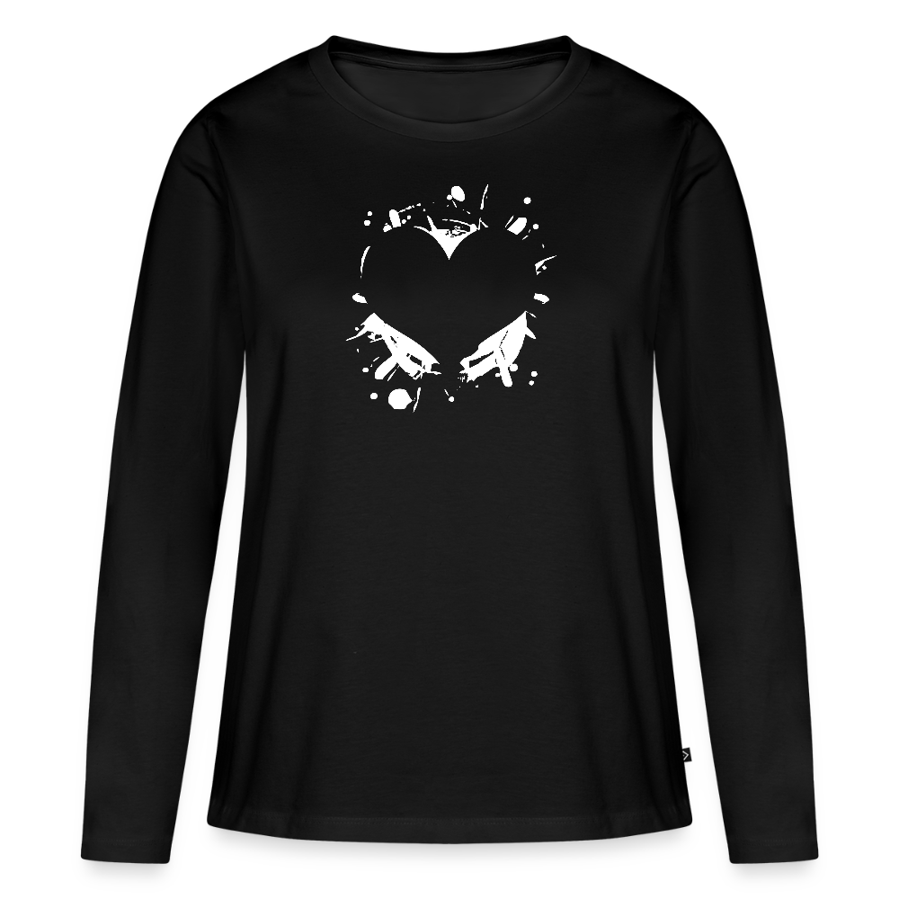 Women's Idyo Longsleeve Shirt "Platter heart" - black