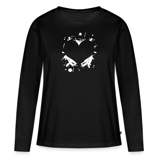 Women's  Idyo Longsleeve Shirt "Platter heart" - black
