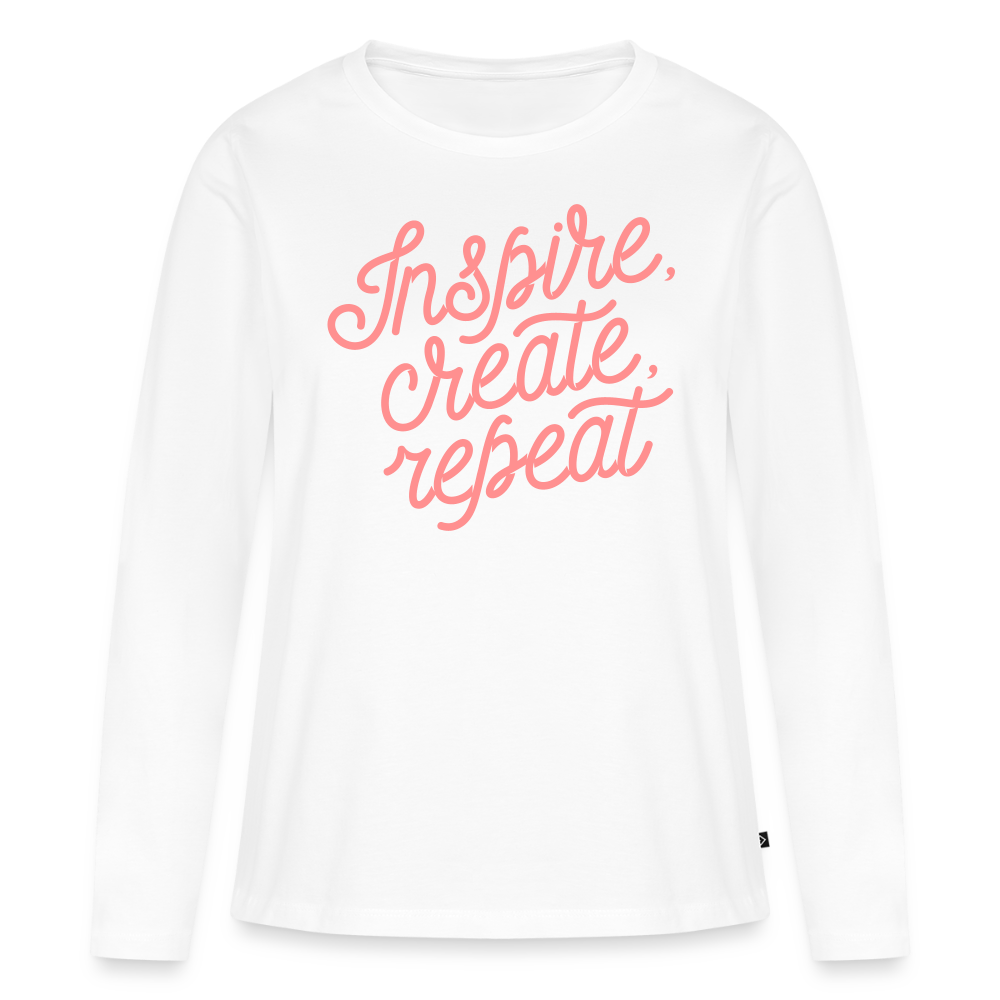 Women's Idyo Longsleeve Shirt "Inspire create repeat" - white