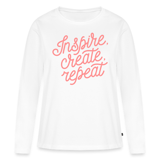 Women's  Idyo Longsleeve Shirt "Inspire create repeat" - white