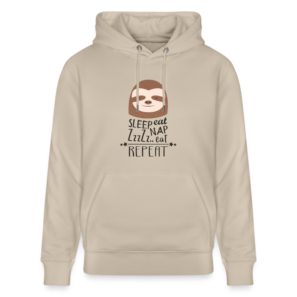 Unisex Organic Idyo Hoodie "Sleep Nap and eat" - beige