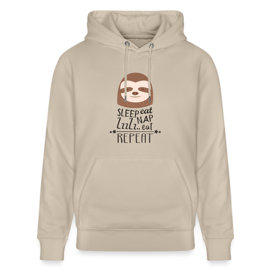 Unisex Organic Idyo Hoodie "Sleep Nap and eat" - beige