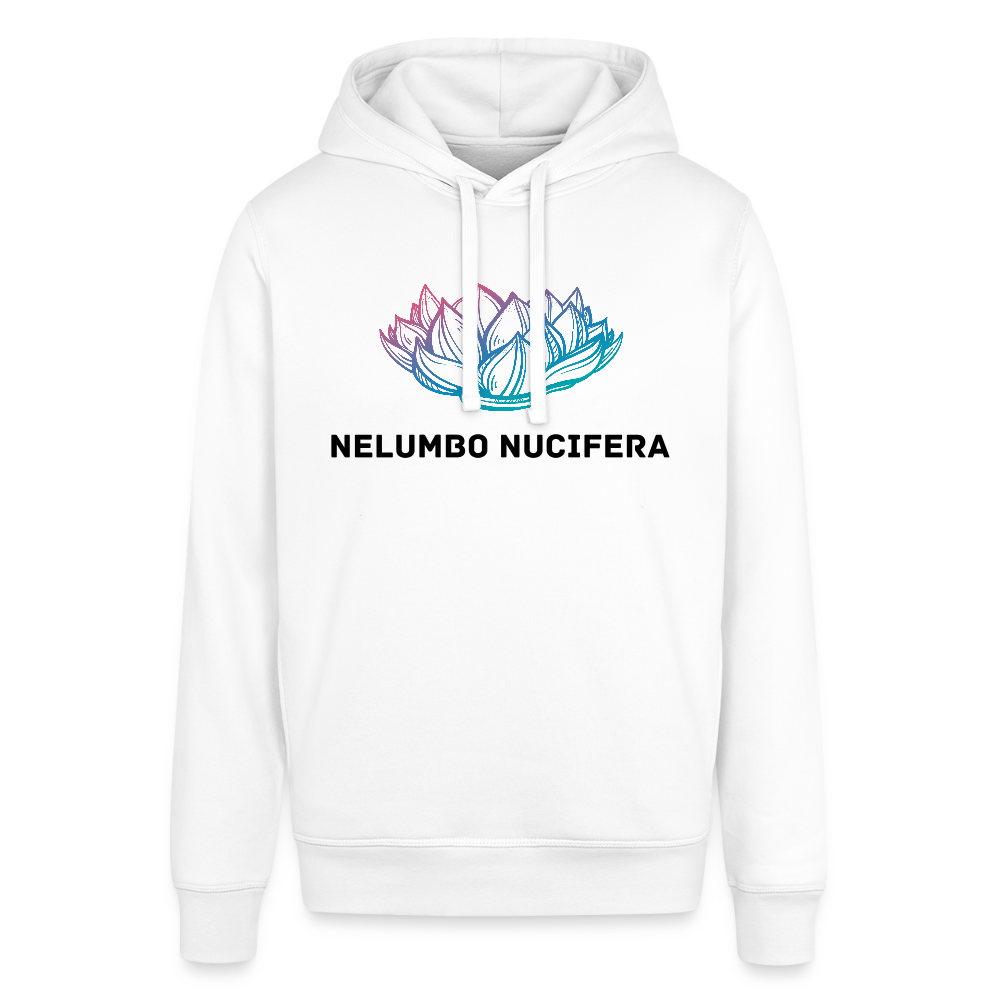 Unisex Organic Idyo Hoodie "Nelumbo nucifera" - white