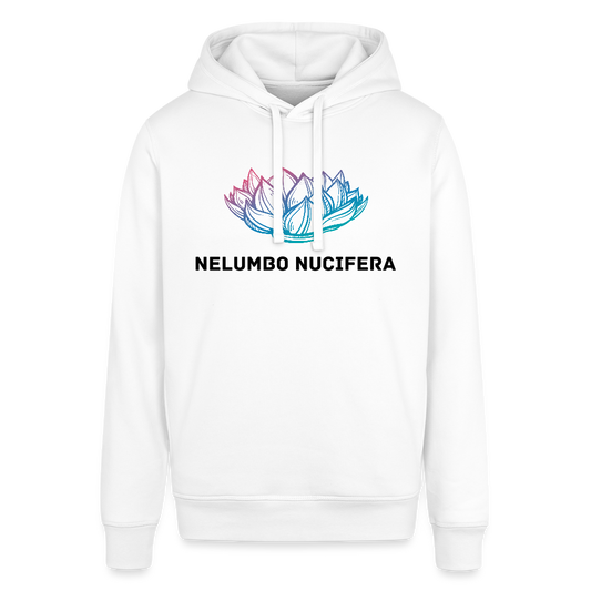 Unisex Organic Idyo Hoodie "Nelumbo nucifera" - white