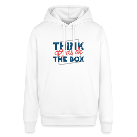Unisex Organic Idyo Hoodie "Think outside the box" - white