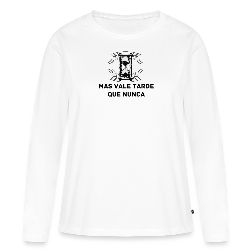 Women's Idyo Longsleeve Shirt "Mas vale tarde que nunca" - white