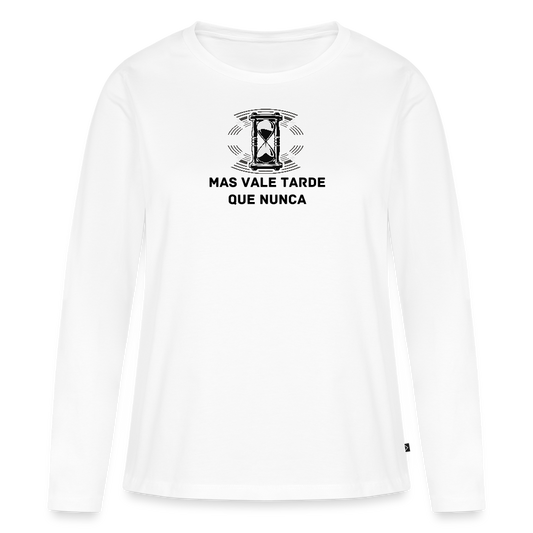 Women's  Idyo Longsleeve Shirt "Mas vale tarde que nunca" - white