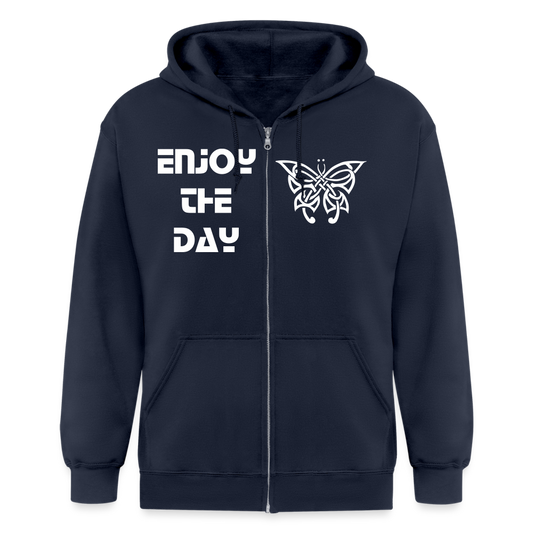 Men’s Heavyweight Idyo Hooded Jacket "Enjoy the day" - navy