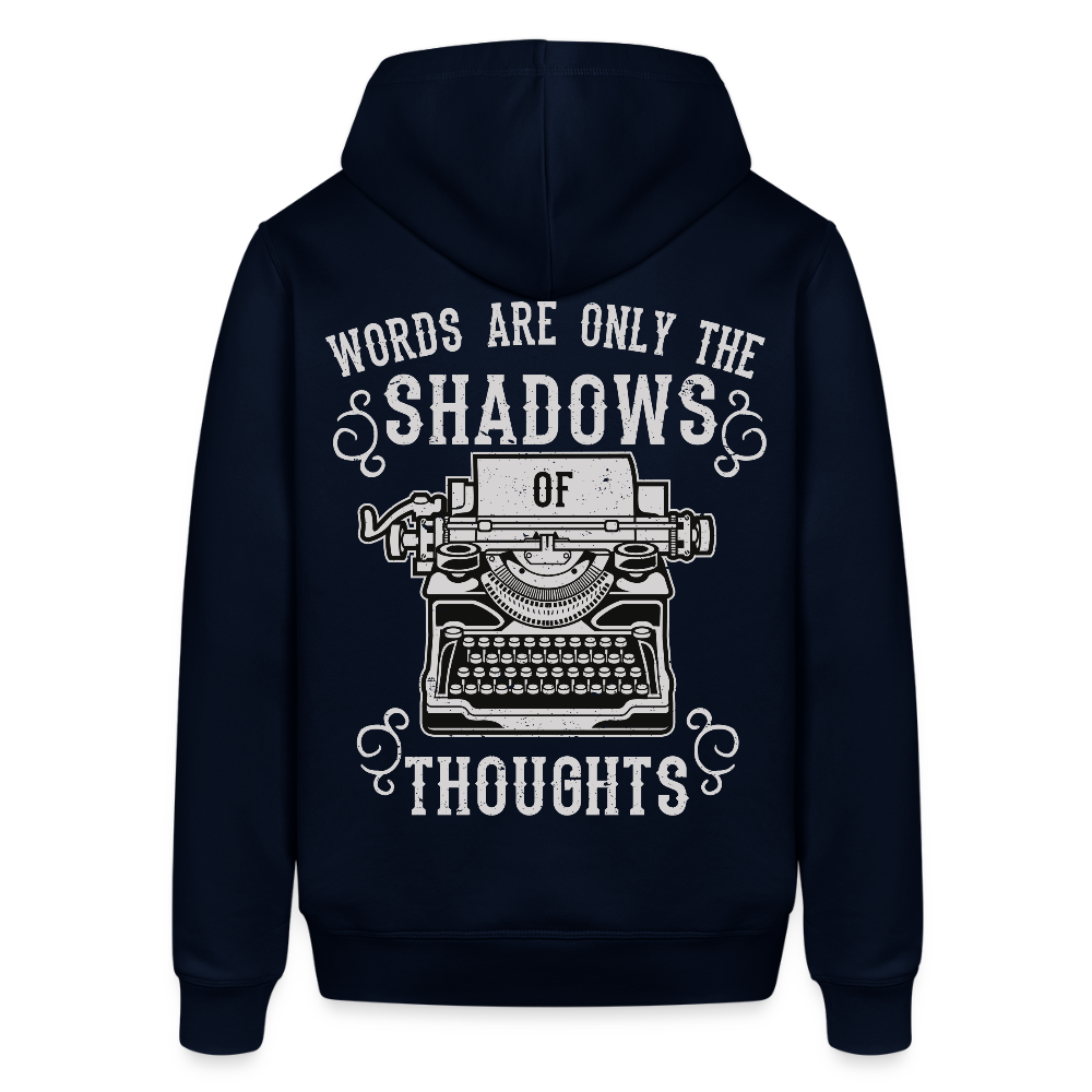 Unisex Organic Idyo Hoodie "Words are only the shadows of thoughts" - navy