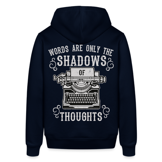 Unisex Organic Idyo Hoodie "Words are only the shadows of thoughts" - navy