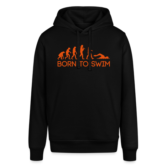 Unisex Organic Idyo Hoodie "Born to swim" - black