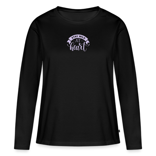Women's Premium Idyo Longsleeve Shirt "Stay Wild at Heart" - black