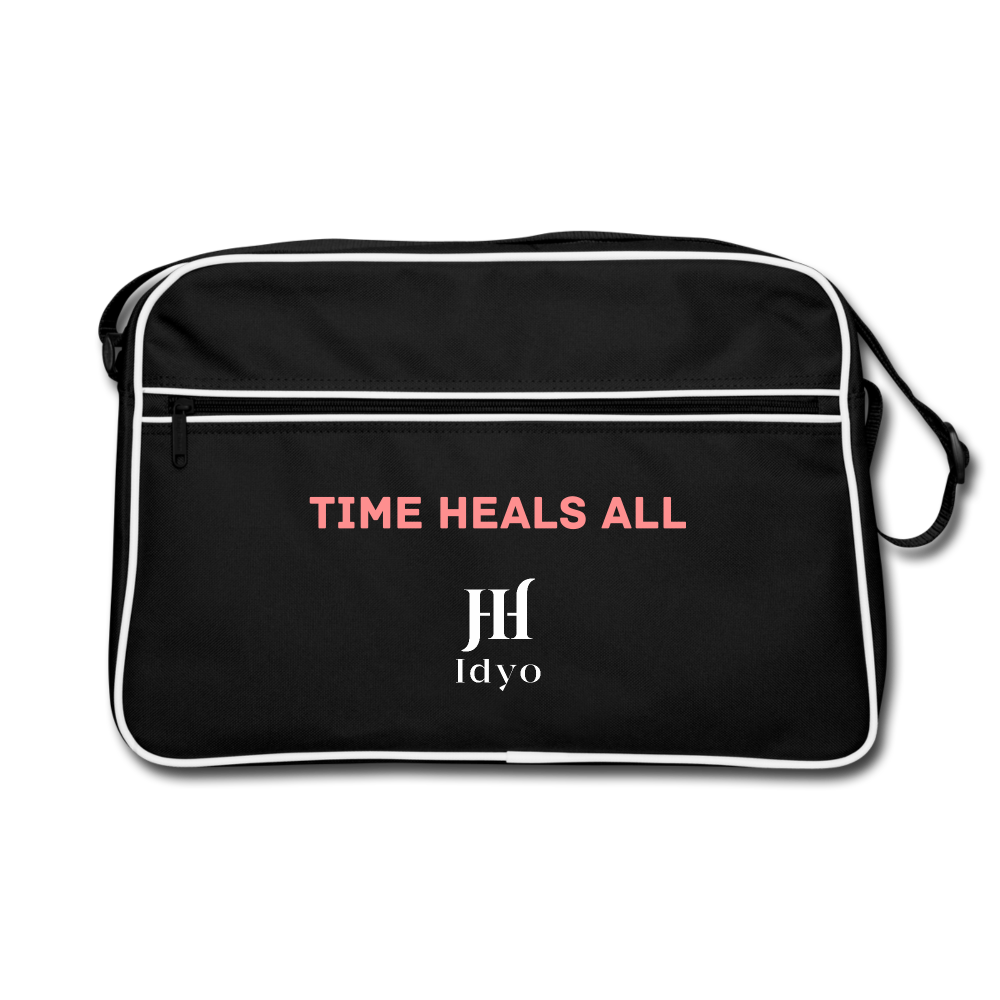 Retro Idyo Bag "Time heals all" - black/white