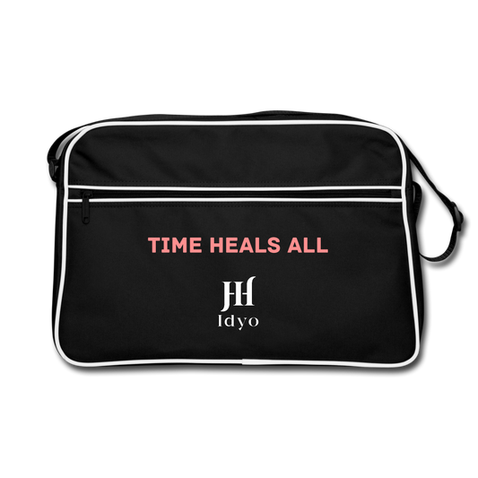 Retro Idyo Bag "Time heals all" - black/white