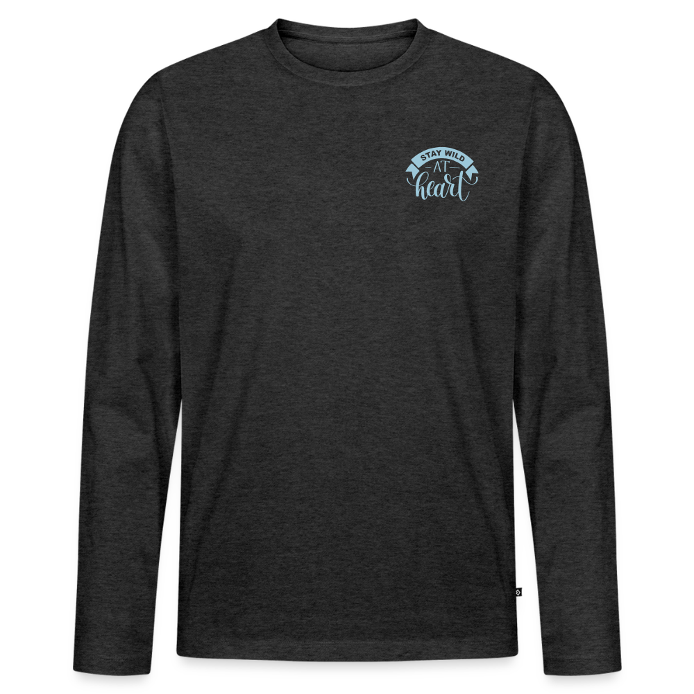 Men's Idyo Longsleeve Shirt "Stay wild at heart" - heather anthracite