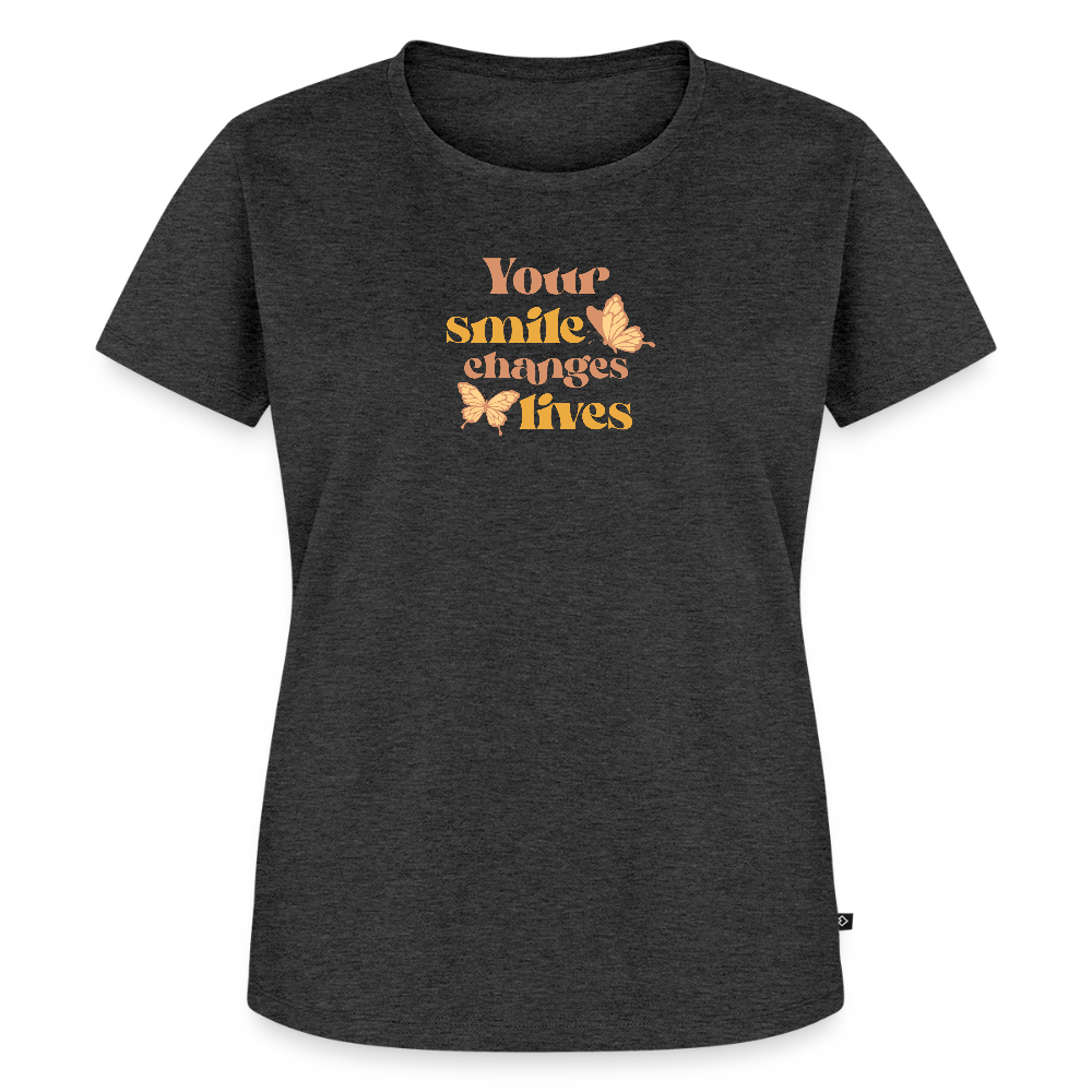 Women’s Idyo T-Shirt "Your smile changes lives" - heather anthracite