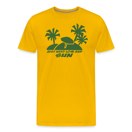 Men’s Idyo T-Shirt "Just need love and sun" - sun yellow
