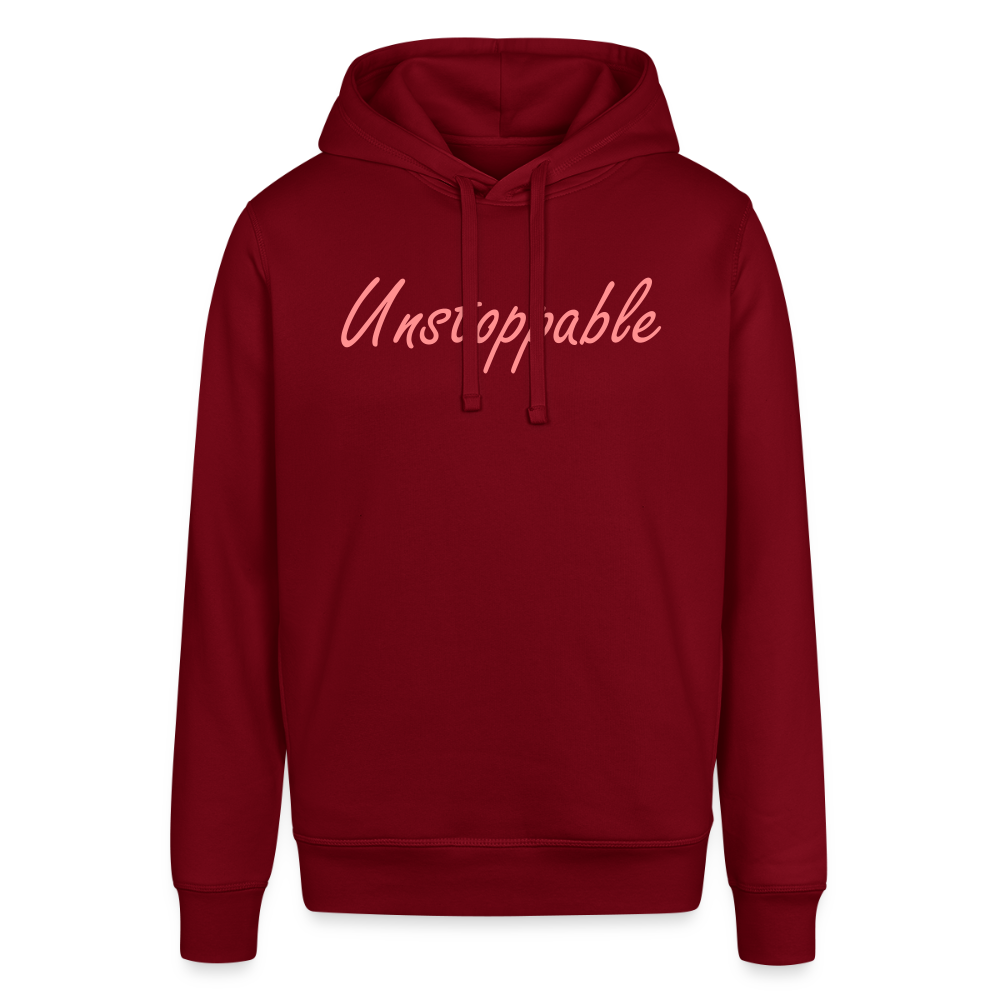 Unisex Organic Idyo Hoodie "Unstoppable" - burgundy