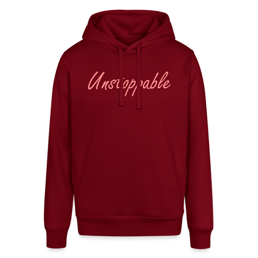 Unisex Organic Idyo Hoodie "Unstoppable" - burgundy