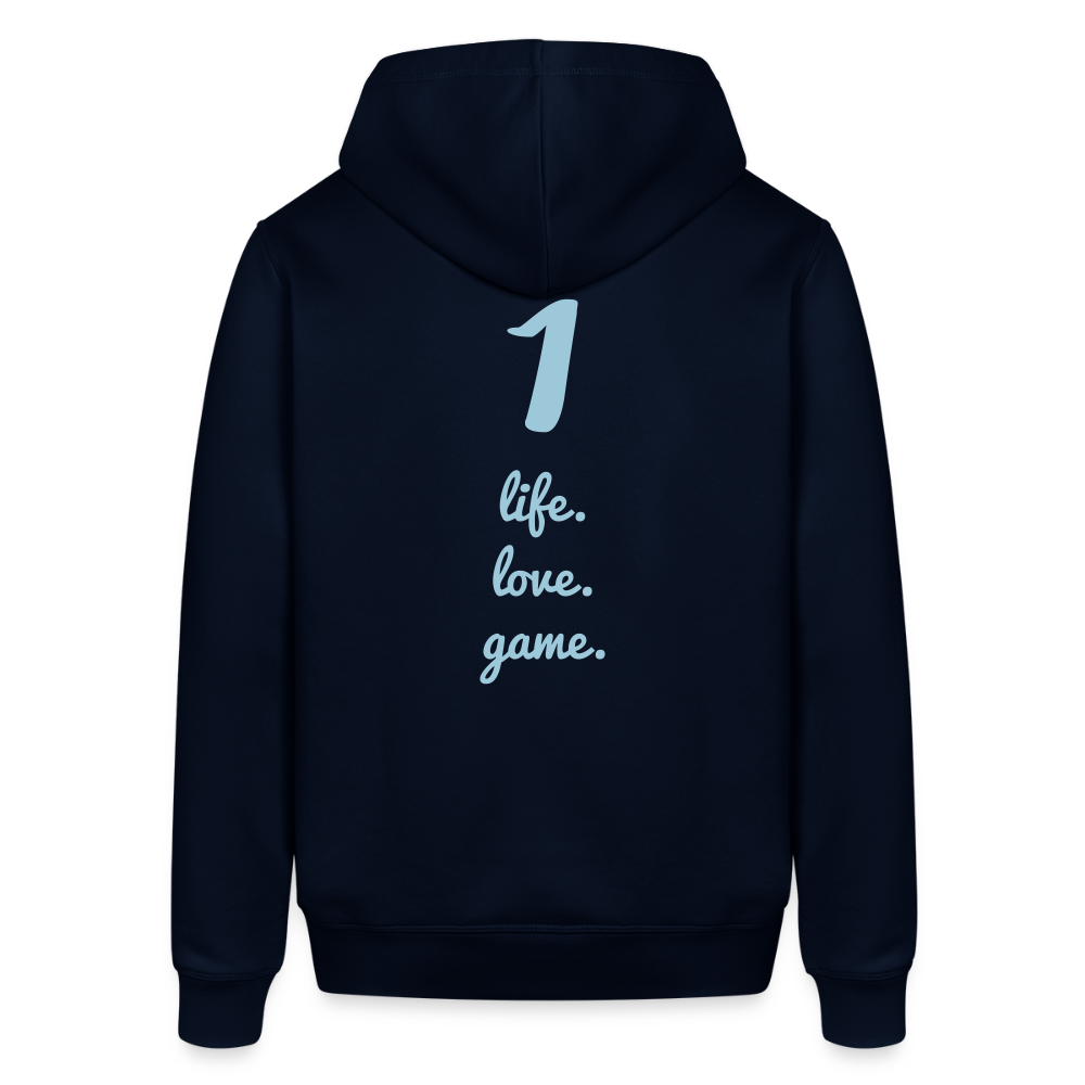 Unisex Organic Idyo Hoodie "One life, love and game" - navy