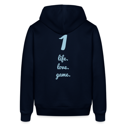 Unisex Organic Idyo Hoodie "One life, love and game" - navy