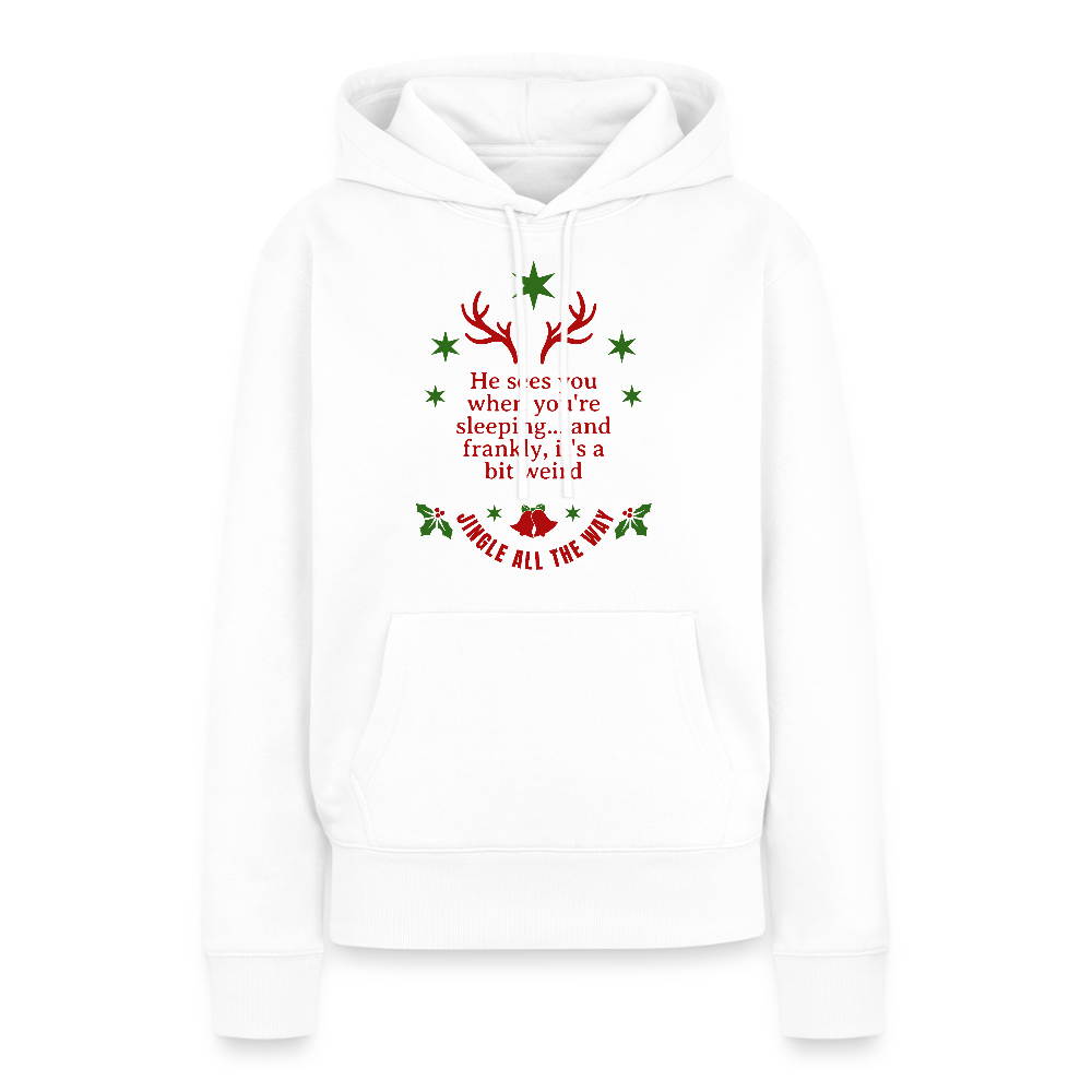 Women’s Idyo Hoodie "He sees you when you're sleeping" - white