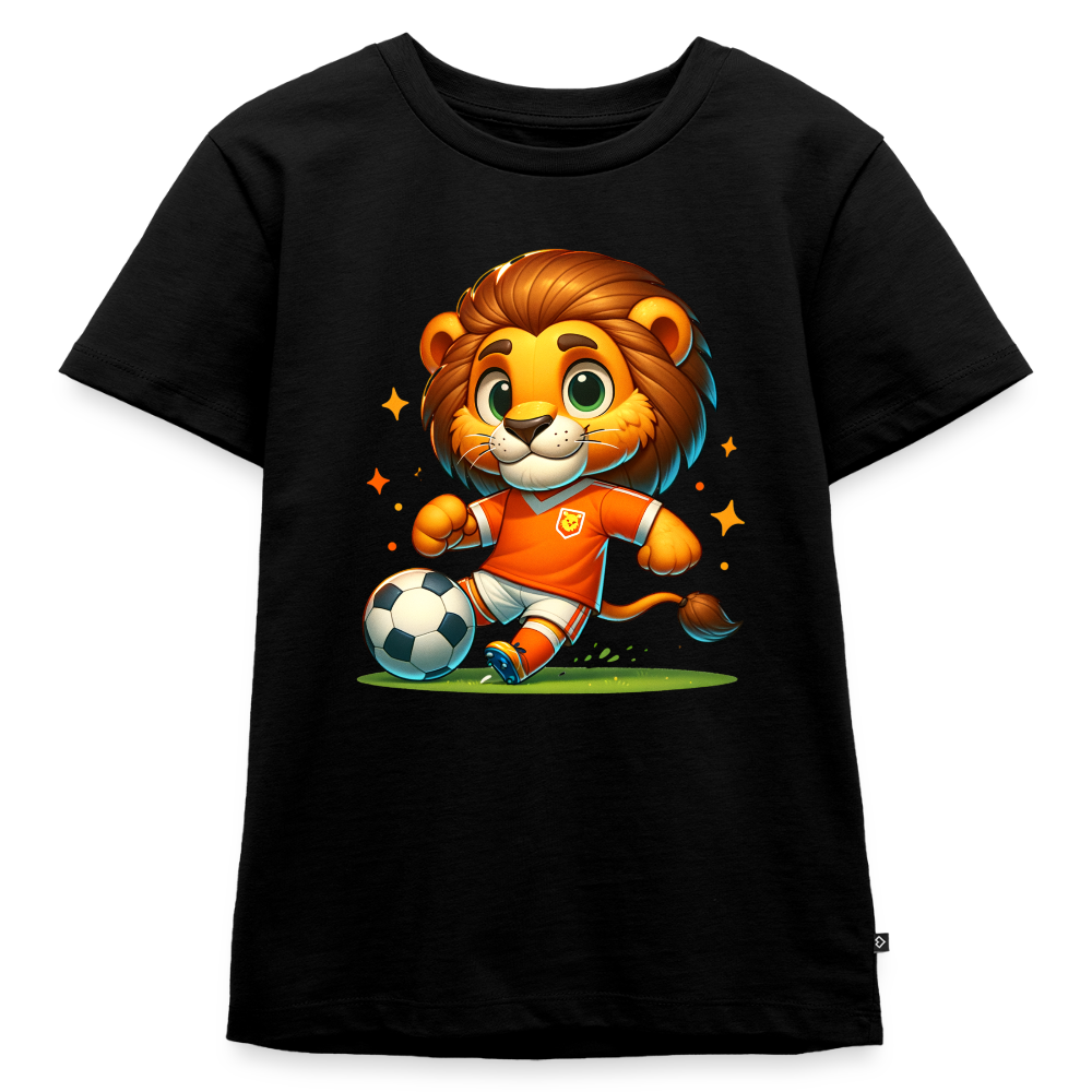 Kids' Idyo T-Shirt "Lion Football" - black