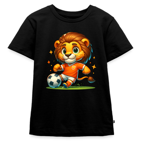 Kids' Idyo T-Shirt "Lion Football" - black