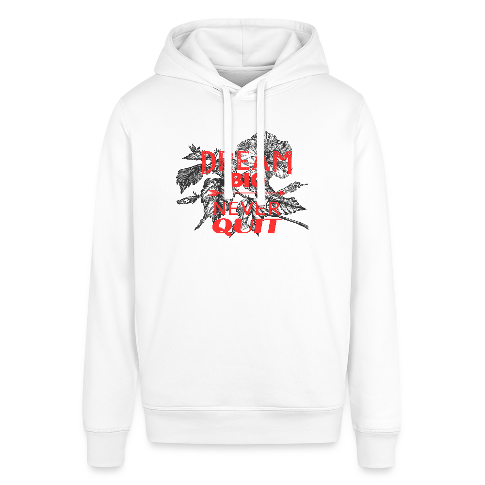 Organic Idyo Hoodie "Dream big never Quit" - white
