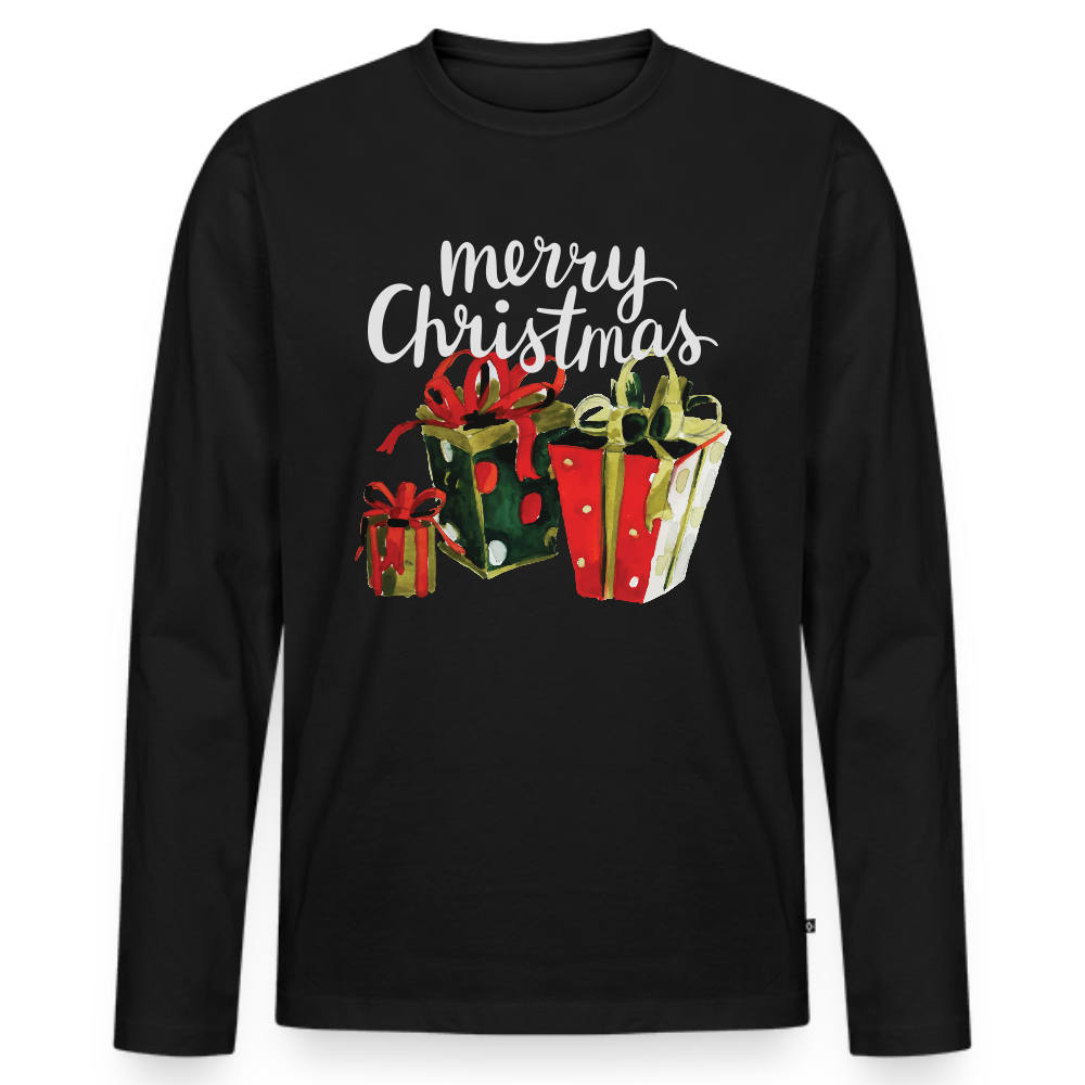 Men's Organic Idyo Long Sleeve Shirt "Merry Christmas" - black