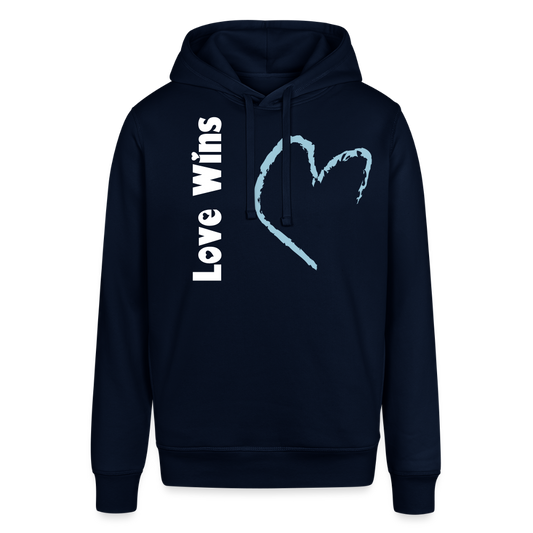 Unisex Organic Idyo Hoodie "love Wins" - navy