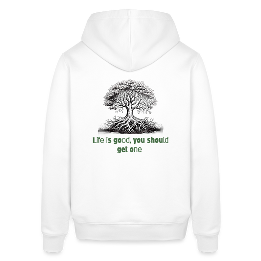 Unisex Organic Idyo Hoodie "Life is good" - white