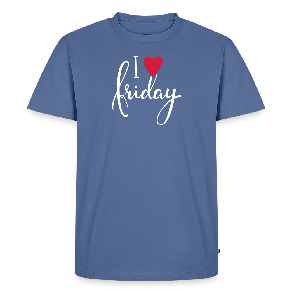 Men’s Idyo T-Shirt "I love friday" - stone blue