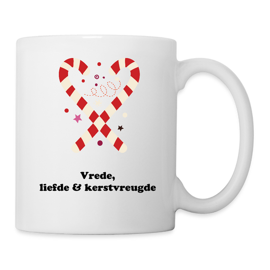 Contrasting Mug "Vrede, liefde & kerstvreugde" - white