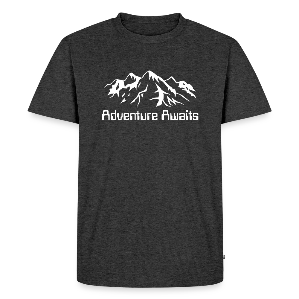 Men's Idyo T-Shirt "Adventure awaits" - heather anthracite