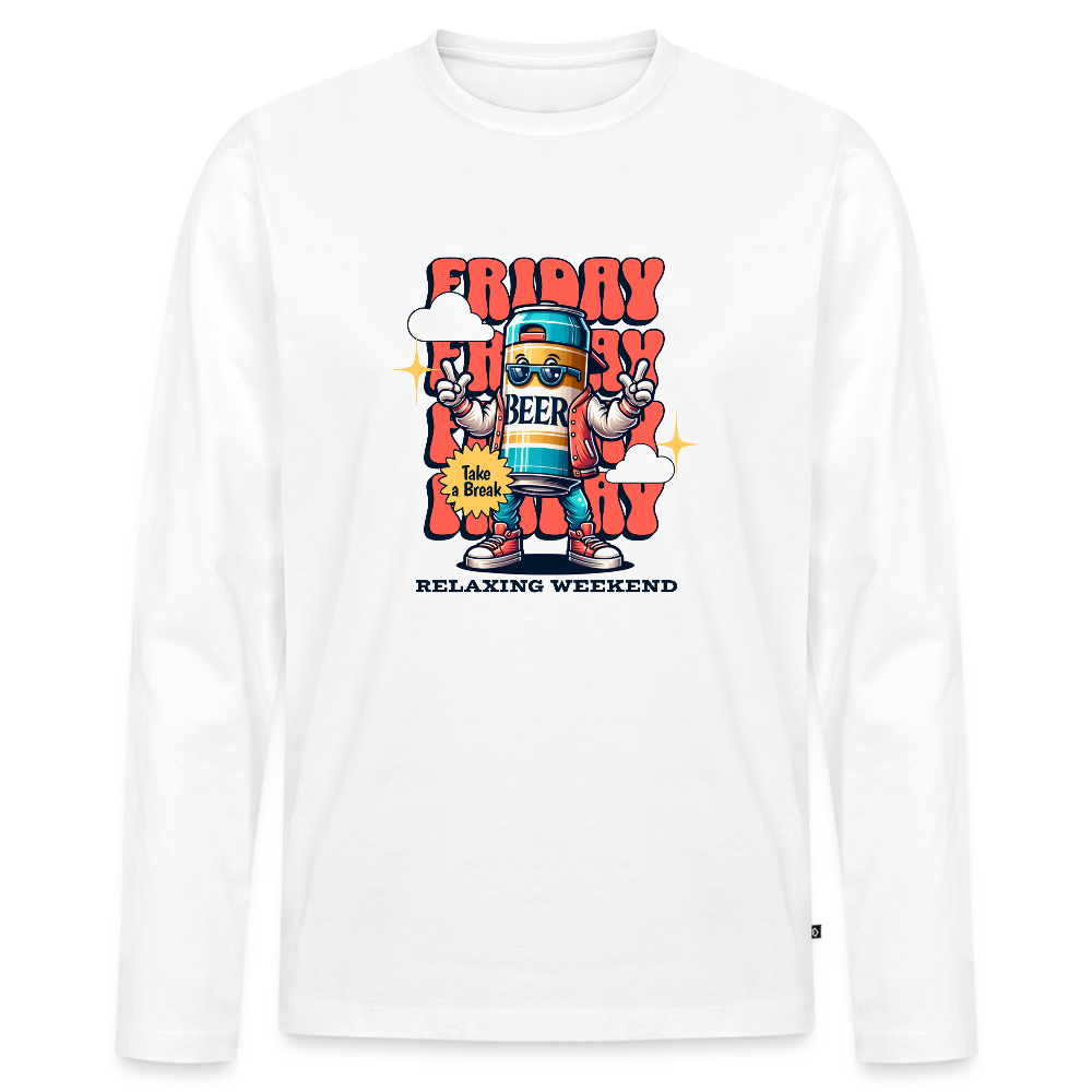 Men's Idyo  Longsleeve Shirt "Friday" - white
