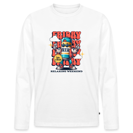 Men's Idyo  Longsleeve Shirt "Friday" - white