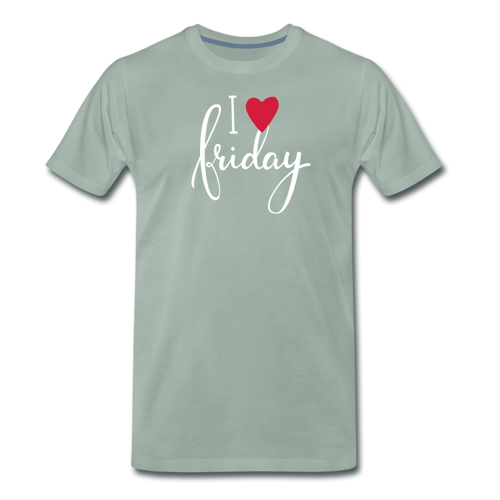 Men’s Idyo T-Shirt "I love friday" - steel green