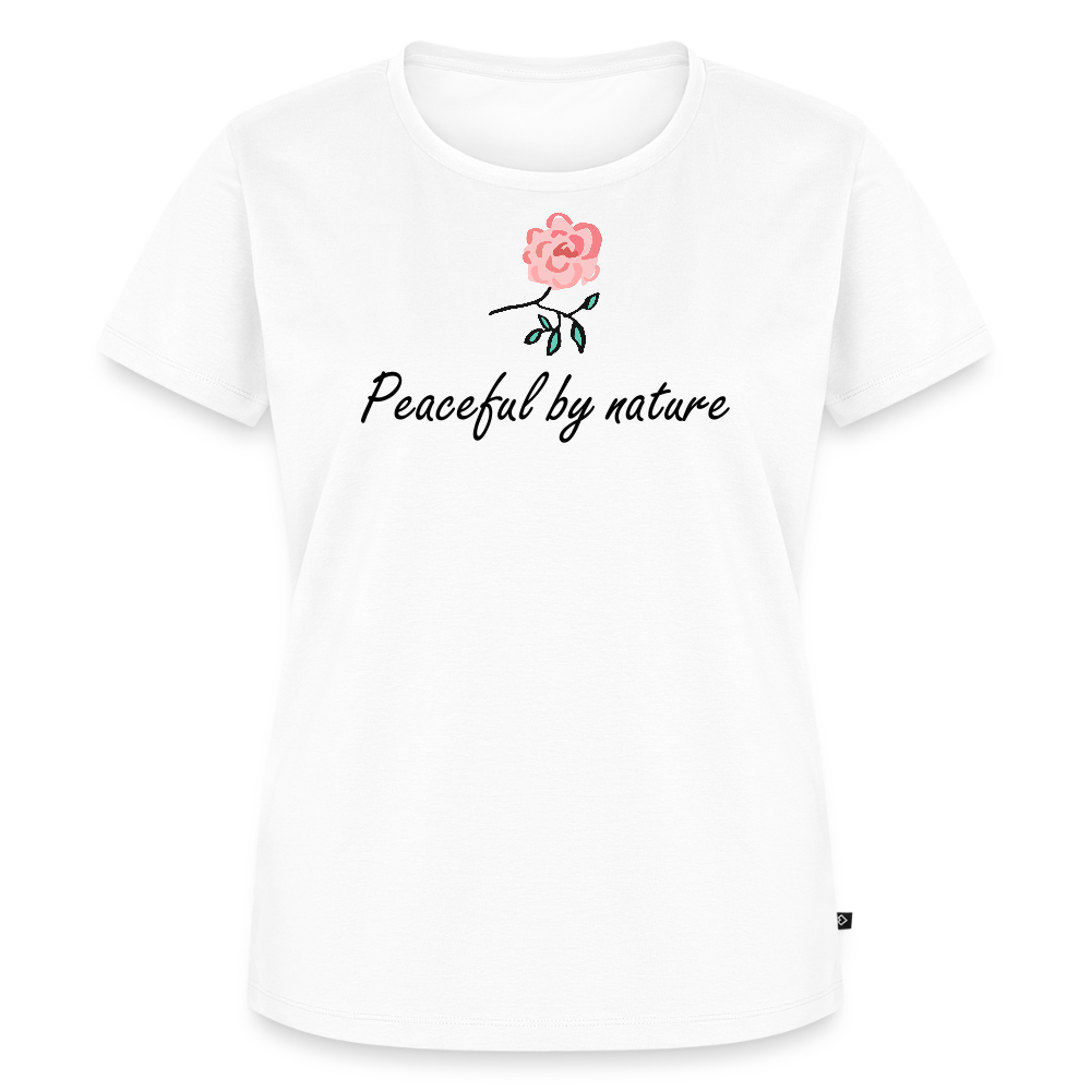 Women’s Idyo T-Shirt "Peaceful by nature" - white