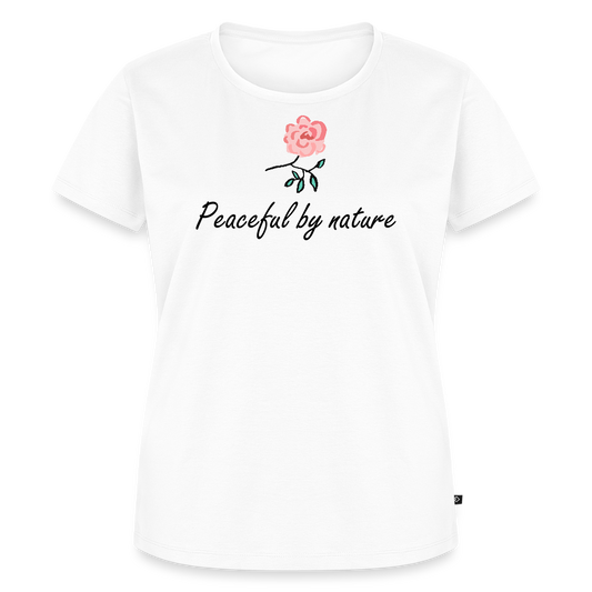 Women’s Idyo T-Shirt "Peaceful by nature" - white
